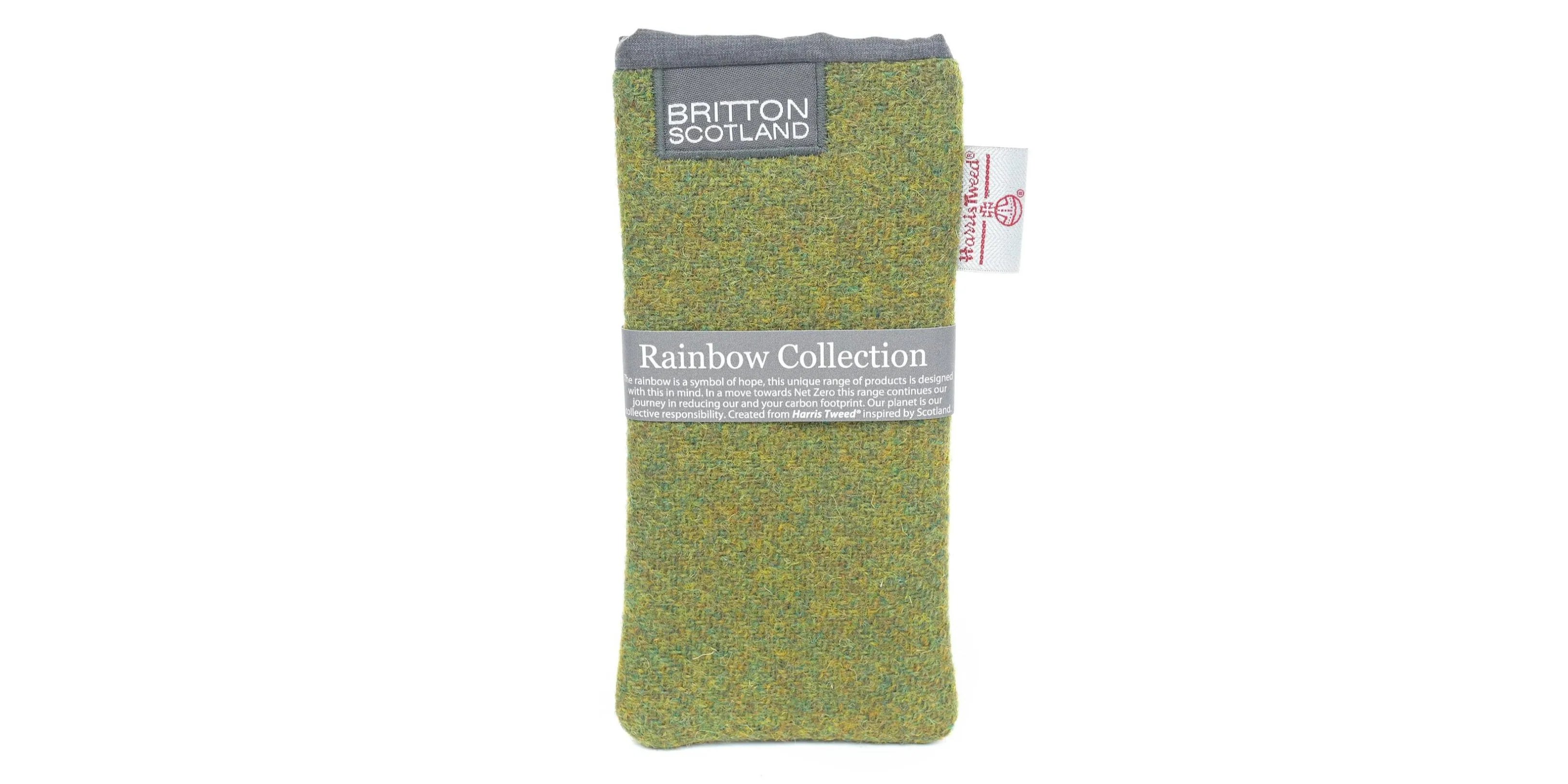 Amy Britton Rainbow Harris Tweed Moss Green Soft Case