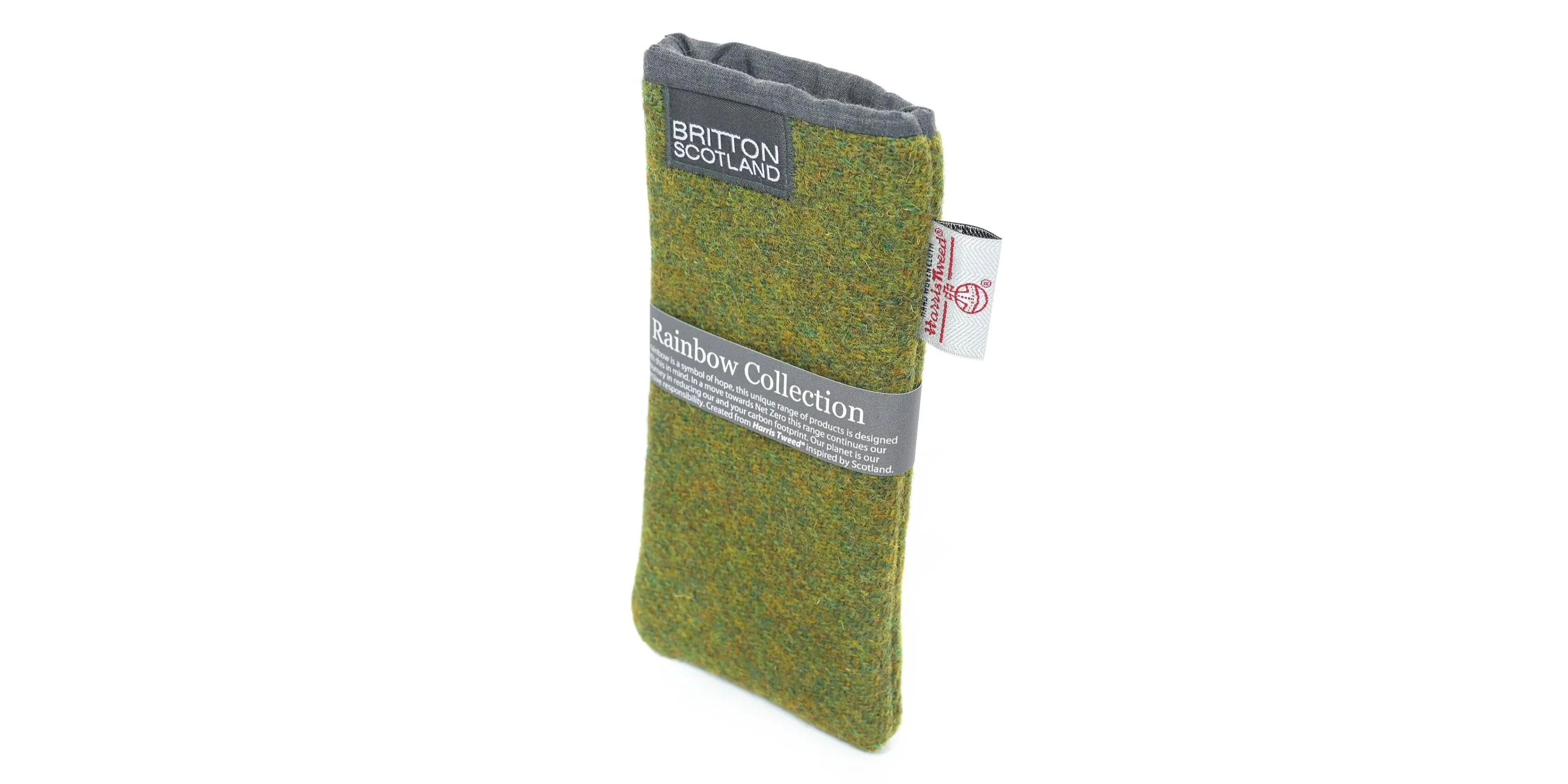 Amy Britton Rainbow Harris Tweed Moss Green Soft Case - Image 2