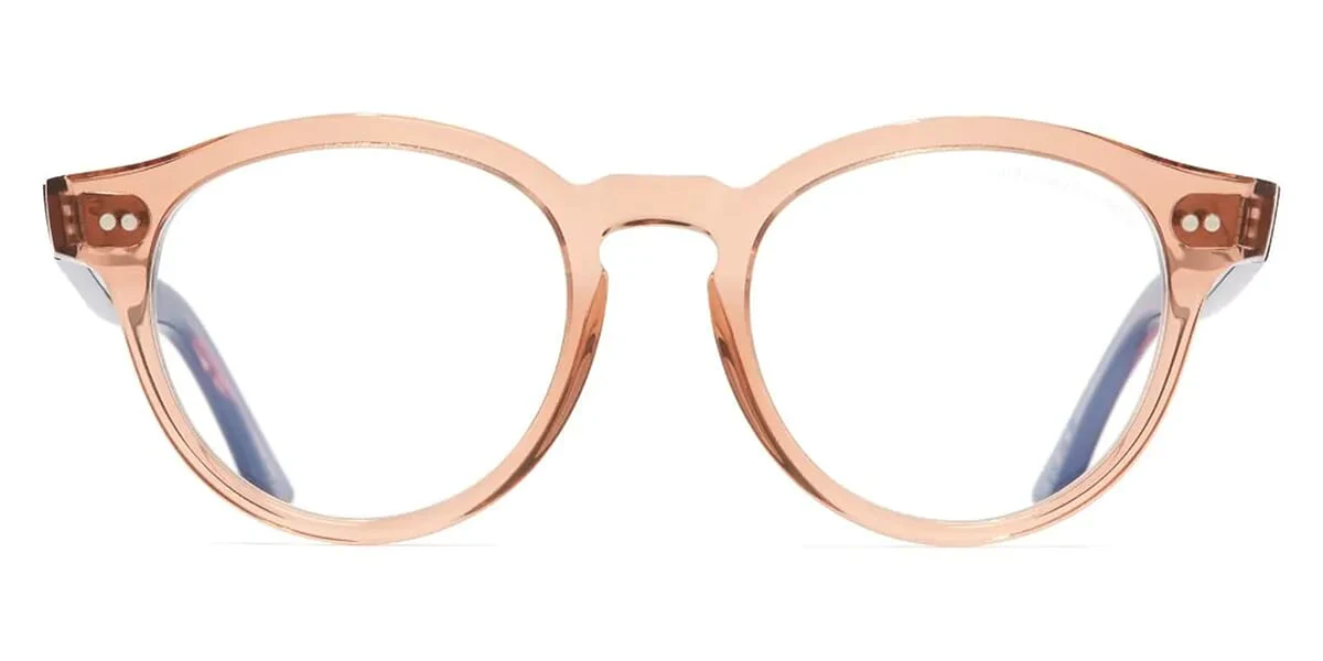 Cutler and Gross 1378 13 Crystal Peach and Striped Brown Havana with Blue Control - Image 2