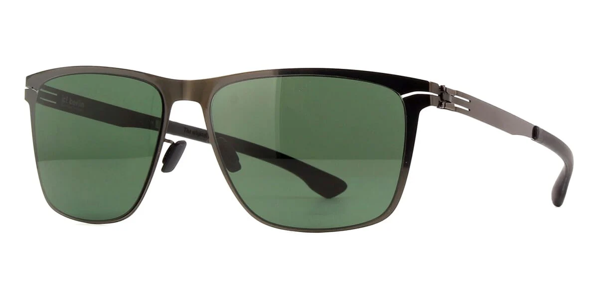 ic! berlin Charlie Gunmetal and Black with Green