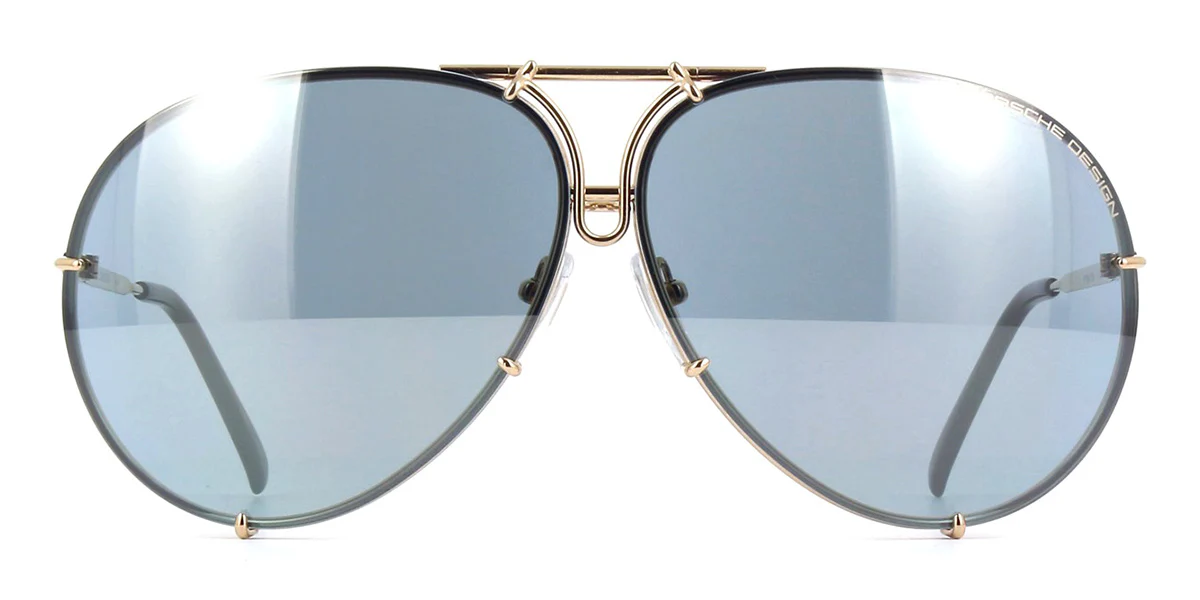 Porsche Design 8478 A Gold Frame - Brown + Blue Lenses - As Seen On Johnny Depp & Laurence Fishburne - Image 3