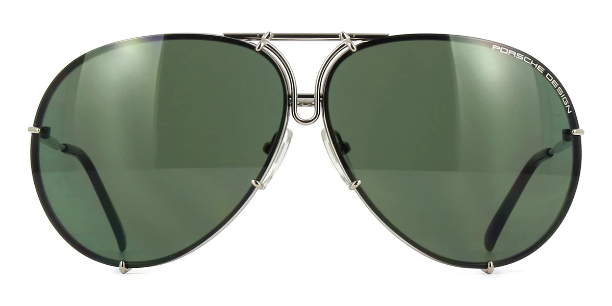 Porsche Design 8478 B Chrome Frame - Grey + Dk Green Lenses - As Seen On Kourtney Kardashian - Image 3
