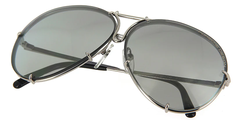 Porsche Design 8478 B Chrome Frame - Grey + Dk Green Lenses - As Seen On Kourtney Kardashian - Image 8
