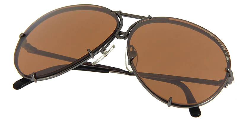 Porsche Design 8478 C Gun Frame - Dk Green + Amber Lenses - As Seen on Khloe Kardashian & Usher - Image 11