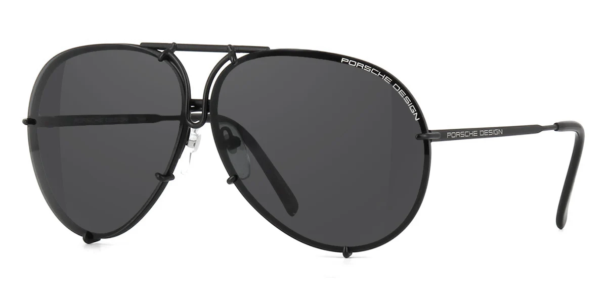 Porsche Design 8478 D Black Frame - Grey & Silver Lenses - As Seen On Kim Kardashian