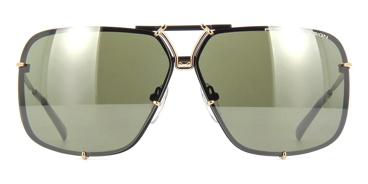 Porsche Design 8928 D Black & Gold Frame Interchangeable Grey Gradient Lenses - Image 3