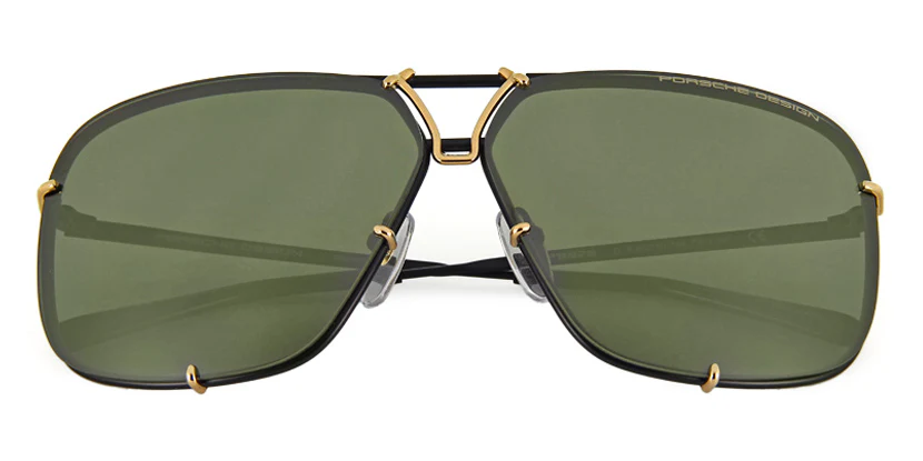 Porsche Design 8928 D Black & Gold Frame Interchangeable Grey Gradient Lenses - Image 8