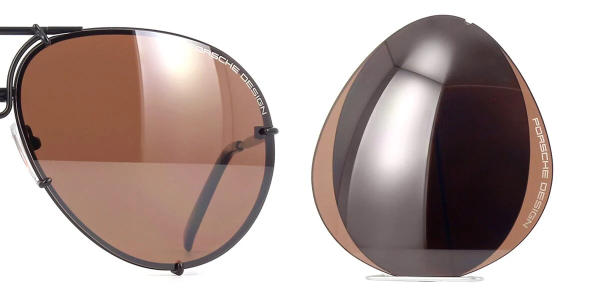 Porsche Design P8478 Lens Set – V442 Brown Polarised with Light Mirror XTR - As Seen On Martin Kemp