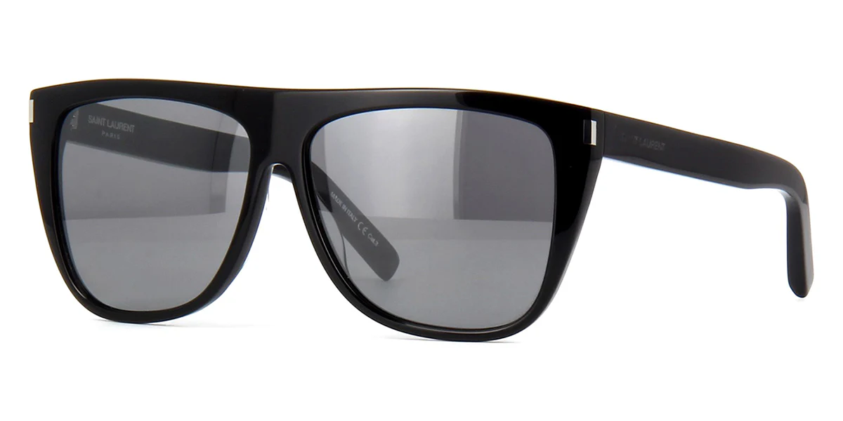 Saint Laurent Sun SL1 Black/Grey Mirrored 001 - As Seen On Neiko Thorpe