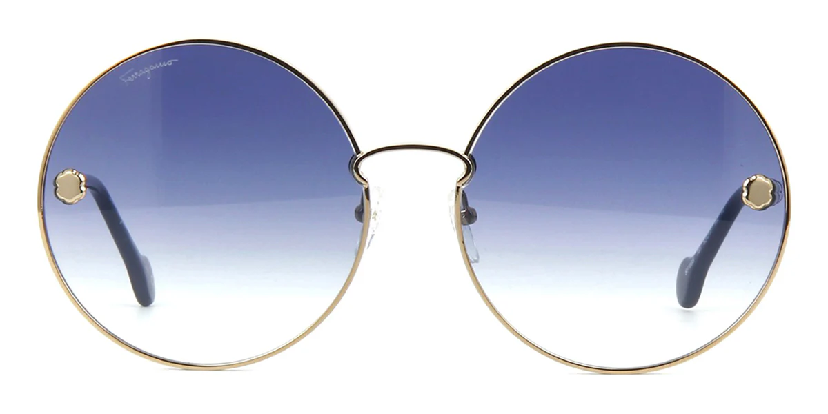 Ferragamo SF189S 783 Gold and Blue - As Seen On Lucy Hale - Image 2