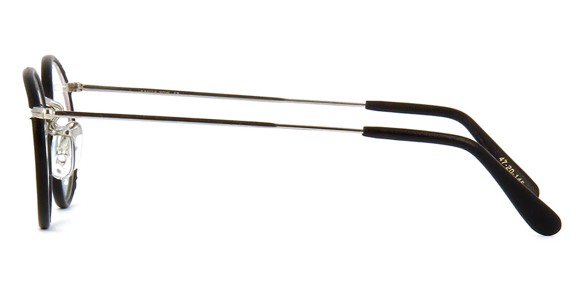 Savile Row 18kt Shallow Panto Rhodium and Black Leather - As Seen On Jimin - Image 3
