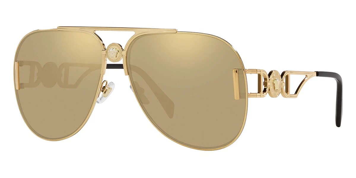 Versace 2255 1002/03 Gold Plated Lens - As Seen On Pepe Aguilar